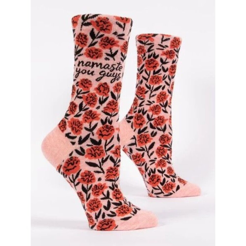 Blue Q "Namaste You Guys" Women's Novelty Crew Socks, Funny Yoga Gift NWT